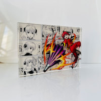 Supporte les feuilles acryliques à motifs personnalisés, les plaques de caractères, les décorations de bureau et les articles de merchandising liés à l'anime en briques de cristal.
