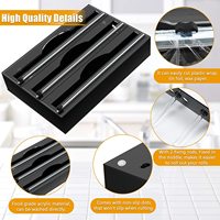 Distributeur de couvercles en aluminium, 3 en 1, avec fraise et étiquettes, support de rangement pour tiroir de cuisine, en plastique