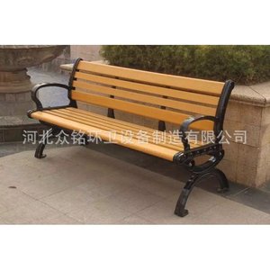 ม้านั่งไม้พลาสติกคอมโพสิต 150x40x73 ซม. โครงเหล็กหล่อ ทนทาน เฟอร์นิเจอร์สวนกลางแจ้ง - Product Image 2