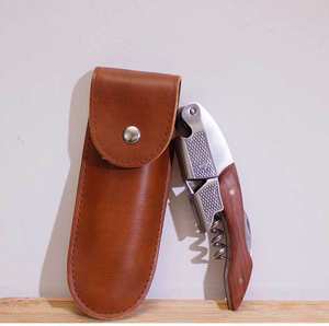 Sacacorchos de acero inoxidable con mango de madera para vino, abridor de vino profesional, Sacacorchos de tornillo portátil, botella multifunción con tapa de cerveza, 1 ud. - Product Image 3