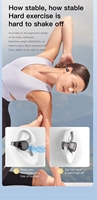 Earbud TWS Q60 Model 2026 Berkualitas Tinggi, Dapat Disesuaikan, LED Indikator Baterai, Desain Open Ear, Nirkabel, untuk Olahraga