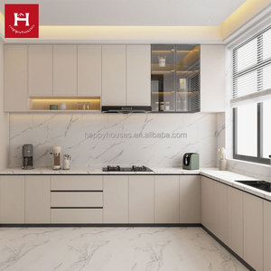 Hạnh Phúc nhà trắng hiện đại tủ bếp thiết kế nhà cung cấp bán buôn Modular PVC MDF đồ nội thất gỗ tủ bếp đặt - Product Image 2