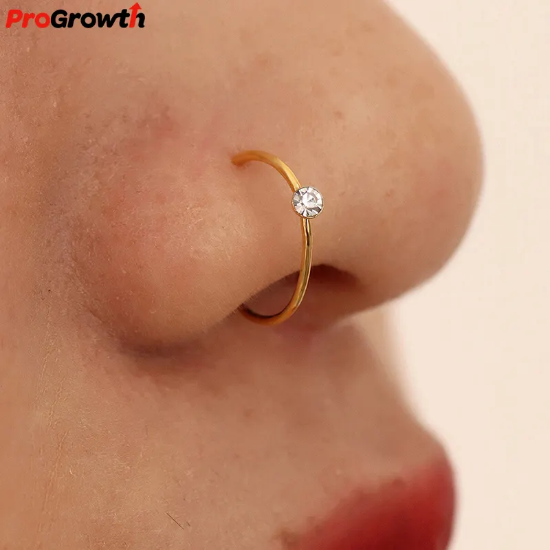 स्टेनलेस स्टील यू-आकार की झूठी नाक की अंगूठी व्यक्तिगत बहुमुखी सोना हस्तनिर्मित घाव ज्यामितीय विराम शरीर भेदी गहने