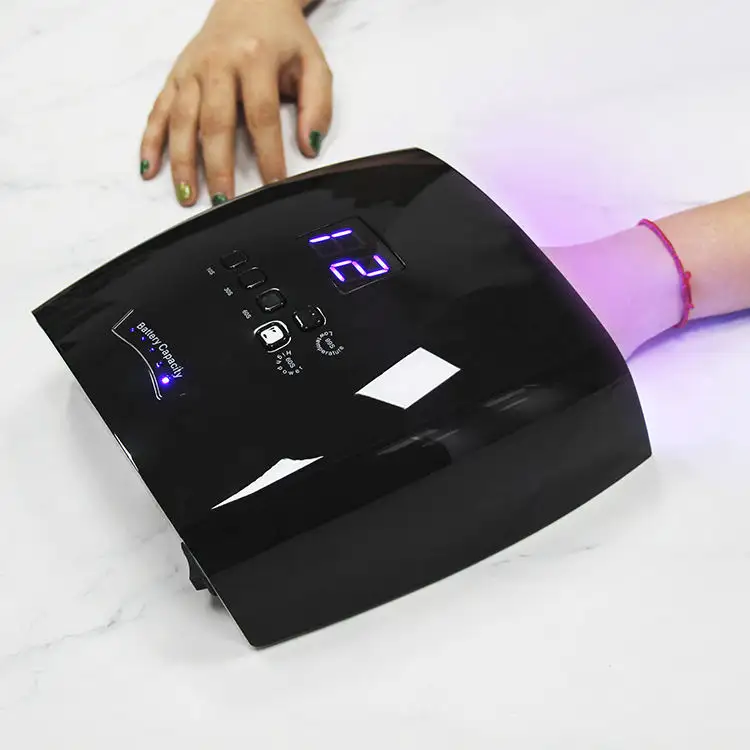 2023 New upgrade black color uv led with 33pcs beads cordless uv led nail lamp wireless nail dryer 66w