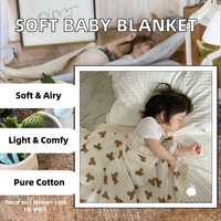 Couverture d'emmaillotage pour bébé en coton biologique 100% tricoté à imprimé animal anti-acariens quatre saisons personnalisable style européen-américain