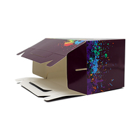 Boîtes cadeaux portables personnalisées W186 avec logo violet, emballage personnalisé pour artisanat en poterie, revêtement UV, gaufrage, matériaux recyclés