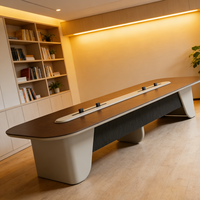 Mesa de Conferencias Moderna y de Lujo para Oficina y Sala de Juntas, Diseño Modular, Adecuada para Salas de Conferencias de Alta Gama