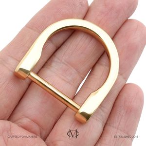 CRAFTMEMORE D Rings Screw In Shackle Horseshoe D Ring DIY Key Holder <b>Purse</b> Accessories For Inch Strap Pack Gold - Product Image 3