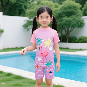 Traje de baño de una pieza para niñas, estampado de unicornio rosa, Upf 50, ropa de natación para niños de 4 a 8 años, traje para deportes acuáticos - Product Image 2
