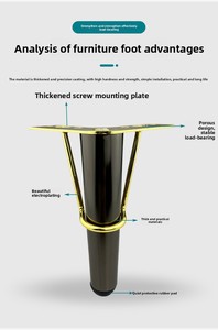 Zerun phong cách hiện đại kim loại đồ nội thất chân cho giường sofa & bảng Heavy Duty cho phòng ngủ phòng khách sạn căn hộ sử dụng Hot Bán - Product Image 3