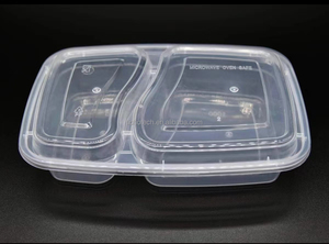 Eco Friendly Disposable PP <strong>Plastic</strong> <strong>Square</strong> Bento Boxes 2D Microwavable Reusable Easy Takeaway Food <strong>Containers</strong> Accept Custom. - Product Image 6