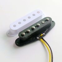 Donlis 48/50/52mm DS53V Micro de guitare électrique vintage ST à bobine simple avec aimants Alnico V chanfreinés et composants plats noirs
