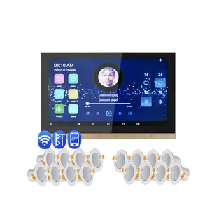 Top Selling 10 Inch WiFi Android 5.1 Multi Room Audio System Remote Control Touch Screen Wall Amplifier with 16 Ceiling Speakers