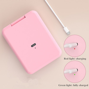 <b>LED</b> Cosmetic <b>Mirror</b> Three-color Light Portable Magnetic Switch Handheld <b>Makeup</b> <b>Mirror</b> - Product Image 4