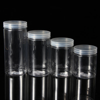 Pot en plastique transparent PET pour aliments / bonbons / biscuits / en-cas, avec couvercle à vis, étanche, écologique, biodégradable, 300 ml