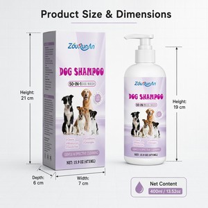 Shampoo pour chien Zourunan 400ml, nettoyage en profondeur, anti-démangeaisons, hydratant, <span class=keywords><strong>savon</strong></span> naturel pour <span class=keywords><strong>le</strong></span> bain des animaux de compagnie, pour chats et chiens, soin du pelage, OEM, vente en gros - Product Image 5