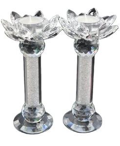 Evento Centrotavola di Cristallo Diamante Gambo Lotus <span class=keywords><strong>Candle</strong></span> <span class=keywords><strong>Holder</strong></span> - Product Image 1