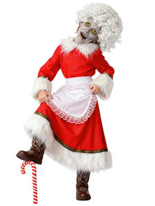 Mrs Claus Navidad Cosplay disfraces vestido conjunto para niña Navidad Año Nuevo vestir niños regalos Navidad Santa fiesta desgaste con peluca - Product Image 2