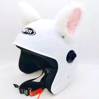 Nouveau casque oreilles de chat cornes en peluche couvre pour le snowboard pour le Sport de vélo de moto