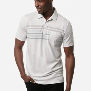 Kemeja Golf Polo Label Pribadi Pria, Pakaian Golf Trendi Ramah Lingkungan