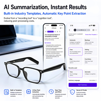 Gafas de Grabación de Audio Independientes, Gafas con Grabación de Voz Superpotente con IA para Estudiantes, Universitarios, Abogados, Empresarios