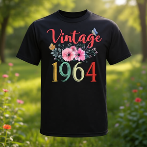 T-shirt vintage à fleurs de 1964, cadeau de 60e anniversaire pour femmes et hommes - Product Image 3