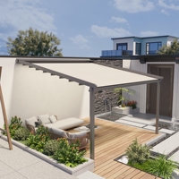 Systèmes de toiture rétractables personnalisés, pergola en aluminium résistant à la pluie, taille personnalisée, revêtement en poudre, écran naturel
