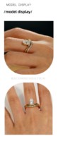 Ensemble de bagues en argent S925 certifiées GRA avec moissanite en forme d'œuf – Modèle classique pour femme, idéal pour cadeau et soirée – Coupe éclatante, best-seller
