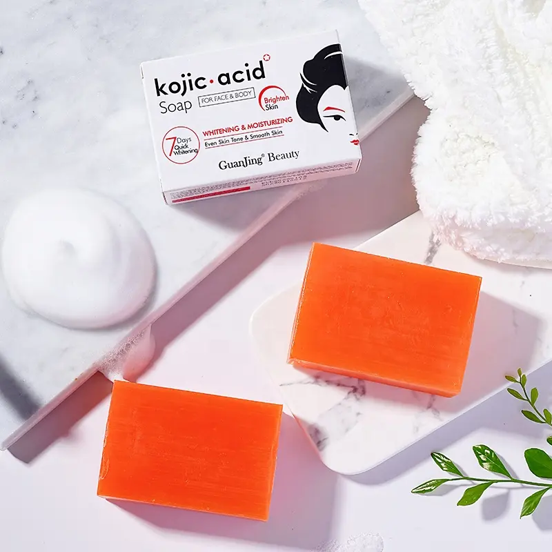 Guanjing Hữu Cơ Xà Phòng Kojic Axit 7 Ngày Làm Trắng Sáng Da Mụn Trứng Cá Sáng Xà Phòng Kojic Axit Xà Phòng