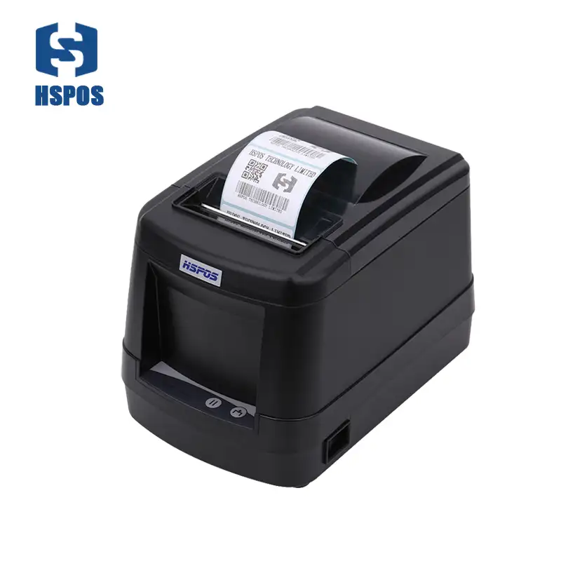 Hspos impressora de código de barras, impressora térmica de 3 polegadas com código qr e etiqueta de código de barras, etiqueta de software grátis, máquina de impressora HS-3200