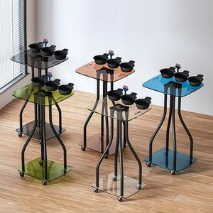 Chariot de coloration capillaire en acrylique à vendre, avec quatre roues, pour équipement de salon, salon de beauté - Product Image 6