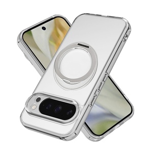 Coque de téléphone magnétique transparente de haute qualité pour Google Pixel 11 Pro XL 10 9 8 7 6 Pro avec protection 360° °   Support de téléphone en métal avec anneau et coque de protection - Product Image 6