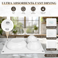 Tapis de séchage multi-usages en marbre sans amiante CC, 5 pièces, pour évier de cuisine, lavabo, tasses et bouteilles