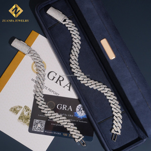 Dây chuyền và vòng tay kiểu Miami Cuban mạ bạc S925 12mm đính đá Moissanite, chứng nhận GRA, phong cách Hip Hop Iced Out, từ kho Mỹ. - Product Image 6