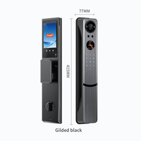 Serrure Intelligente A70 pour Porte en Bois, Reconnaissance Faciale, Empreinte Digitale, Code, Carte, Clé, Application TUYA, Stockage Cloud, WiFi Domestique