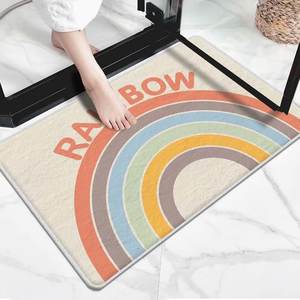 New Microfiber Absorbent Non slip Shaggy Curved <strong>rainbow</strong> <strong>Bath</strong> <strong>Mat</strong> - Product Image 6
