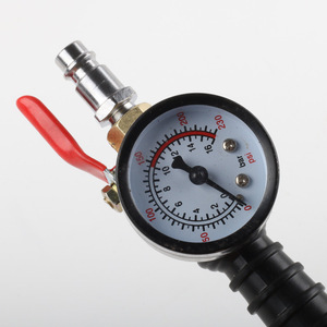 Tire Inflator With Pressure Gauge Single Cylinder European Style For Compact <b>Car</b> Motorcycle - Product Image 2