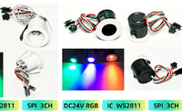 Mini spot LED encastré de plafond magique RGB RGBW 1W 3W 4W 24V WS2811 WS2814