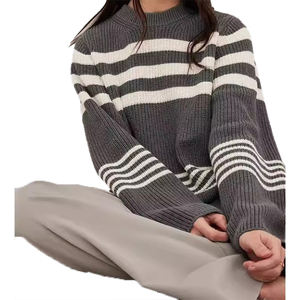 Suéter de Punto Bordado Nuevo de Otoño Invierno para Mujer, Elegante, Juvenil, Holgado, Informal y Personalizable - Product Image 3