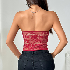 Top Corto con Botones y Encaje, Estilo Diosa Curvilínea, Imprescindible para <span class=keywords><strong>Chicas</strong></span> Atractivas, Gran Venta - Product Image 2