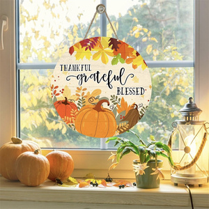 ของตกแต่งประตูไม้รูปฟักทองสำหรับฤดูใบไม้ร่วงและวันขอบคุณพระเจ้า ขายดี ของตกแต่งแขวนประตูสำหรับวันฮาโลวีน - Product Image 2