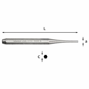 Poinçon central en acier au vanadium 366, tige hexagonale de 4,1 mm pour le travail des métaux - Product Image 1