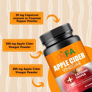 Cápsulas de Vinagre de Sidra de Manzana OEM con Extracto de Pimienta de Cayena, Favorecen la Salud Digestiva, Control de Peso, Cápsulas Adelgazantes - Product Image 4