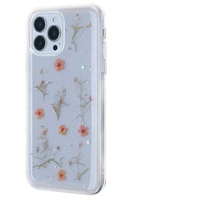 Coque de téléphone en époxy avec fleurs réelles, faite à la main, transparente et protectrice