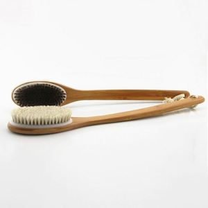 Bathroom Supplies Tools Horsehair <b>Bath</b> Brush with Long Curved - Product Image 6