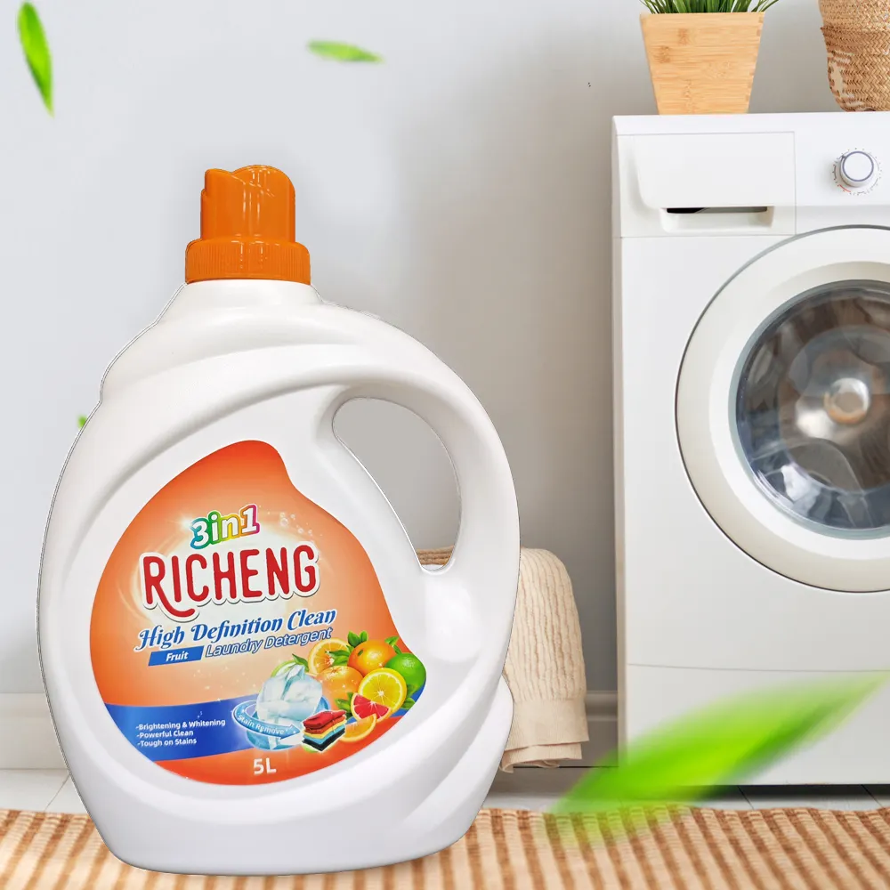 Fabricante 3 em 1 5L Detergente para a roupa Sabão para lavar roupa Detergente líquido com cuidado de cor Detergente natural