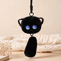 Porte-clés pendentif chat en peluche doux, jouet interactif parlant intelligent avec yeux LED, contrôlé par application, cadeau pour filles