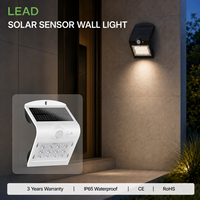 Mini lampe solaire murale, design en forme de V, luminescence double face, extérieur, IP65, étanche, avec capteur de mouvement PIR pour mur, clôture
