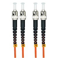 Câble de brassage en fibre optique duplex OM1 62,5/125 ST-ST de qualité supérieure |   Câble OFNR orange pour câblage réseau intérieur