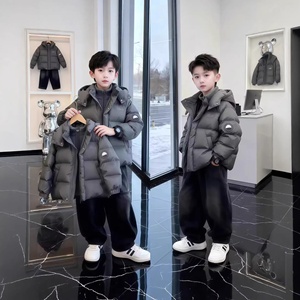 Veste d'hiver pour adolescents, coupe-vent à <span class=keywords><strong>capuche</strong></span> amovible sans lavage, fermeture éclair, épaisse et chaude, rembourrée en coton, pour enfants plus âgés - Product Image 4